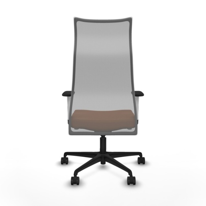 Albacete malla sincro malla gris similpiel marrón brazos blancos base nailon ruedas 65 mm nailon