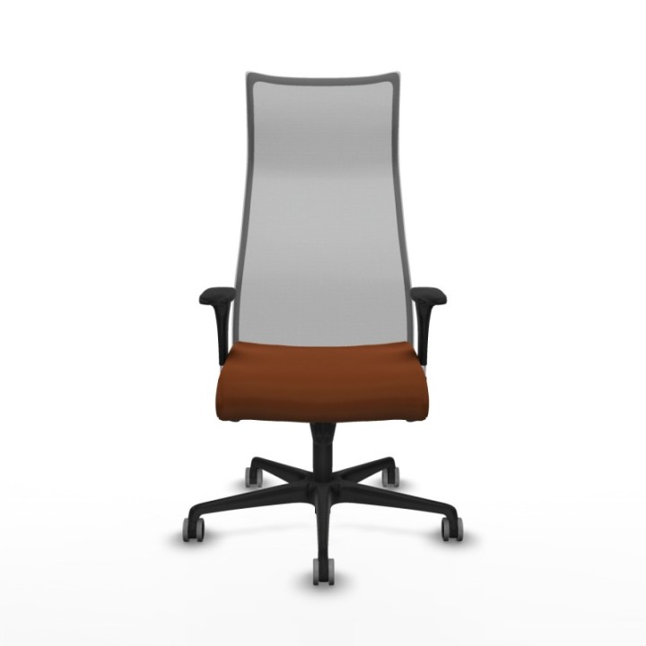 Albacete malla sincro malla gris similpiel marrón brazos 1D base nailon ruedas 65mm engomadas