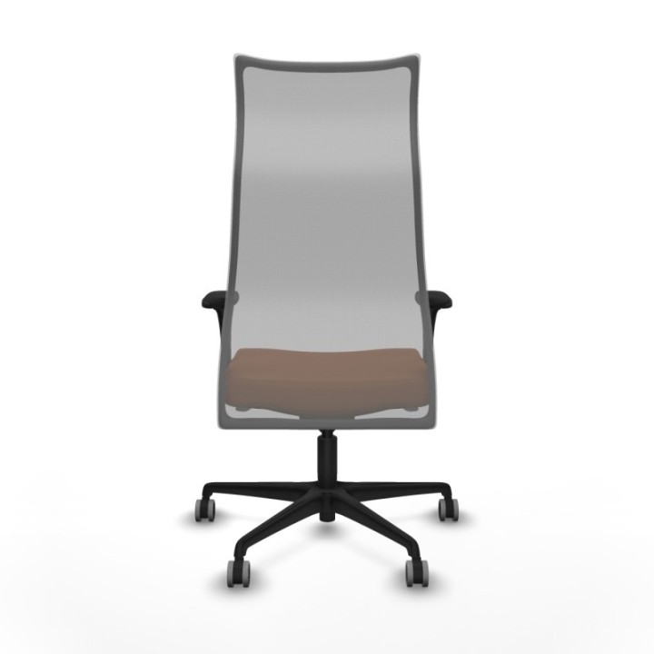 Albacete malla sincro malla gris similpiel marrón brazos 1D base nailon ruedas 65mm engomadas