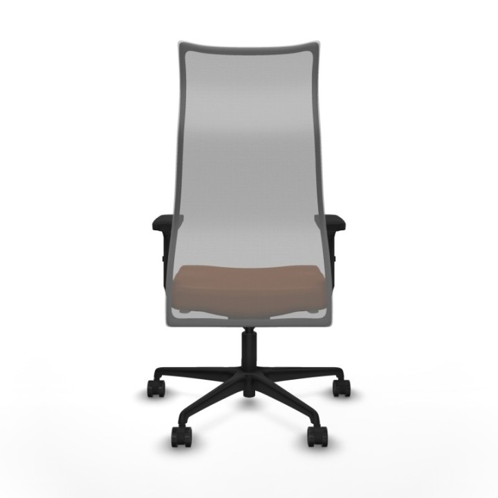 Albacete malla sincro malla gris similpiel marrón brazos 2D base nailon ruedas 65 mm nailon