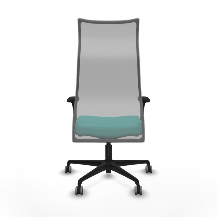 Albacete malla sincro malla gris similpiel turquesa brazos 1D base nailon ruedas 65mm engomadas