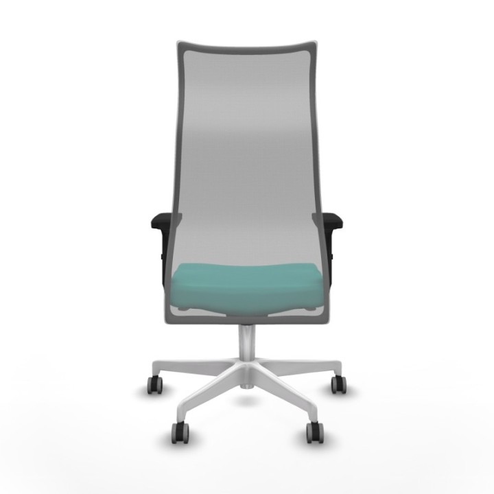 Albacete malla sincro malla gris similpiel turquesa brazos 2D base blanca ruedas 65mm engomadas