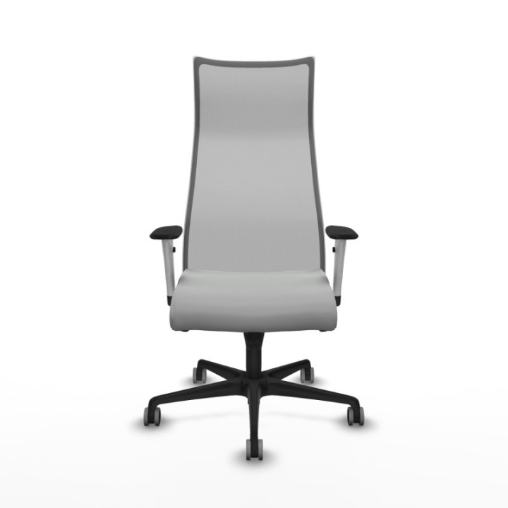 Albacete malla sincro malla gris similpiel gris claro brazos blancos base nailon ruedas 65mm engomadas