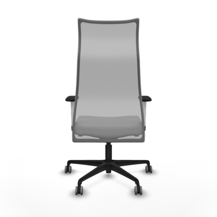 Albacete malla sincro malla gris similpiel gris claro brazos blancos base nailon ruedas 65mm engomadas