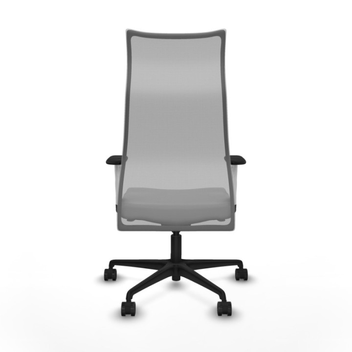 Albacete malla sincro malla gris similpiel gris claro brazos blancos base nailon ruedas 65 mm nailon