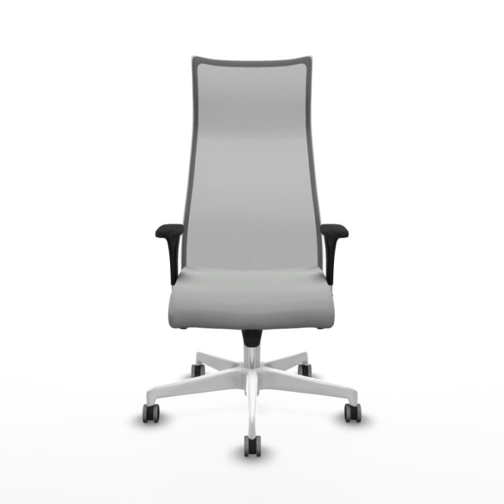 Albacete malla sincro malla gris similpiel gris claro brazos 1D base blanca ruedas 65mm engomadas