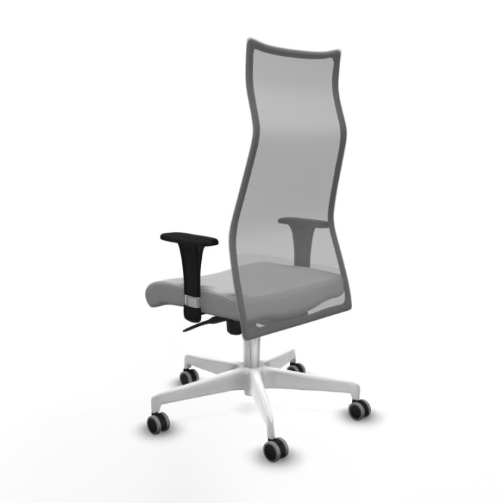 Albacete malla sincro malla gris similpiel gris claro brazos 1D base blanca ruedas 65mm engomadas