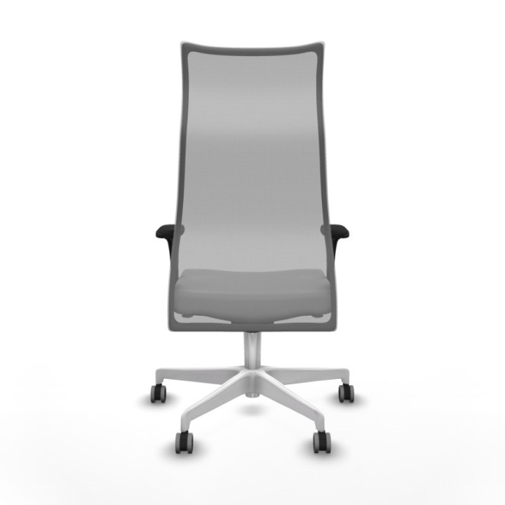 Albacete malla sincro malla gris similpiel gris claro brazos 1D base blanca ruedas 65mm engomadas