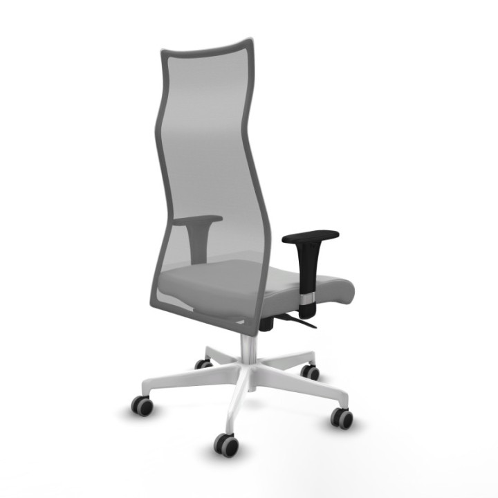 Albacete malla sincro malla gris similpiel gris claro brazos 1D base blanca ruedas 65mm engomadas