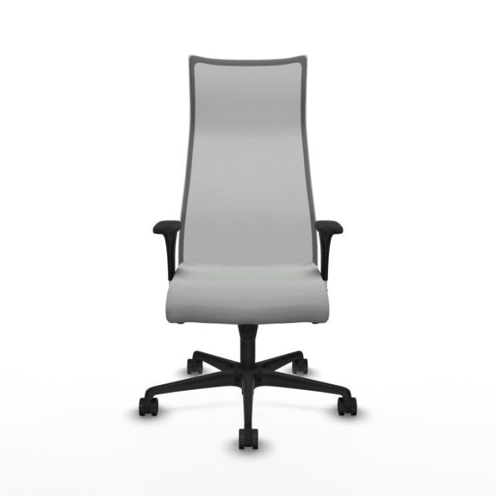 Albacete malla sincro malla gris similpiel gris claro brazos 1D base nailon ruedas 65 mm nailon