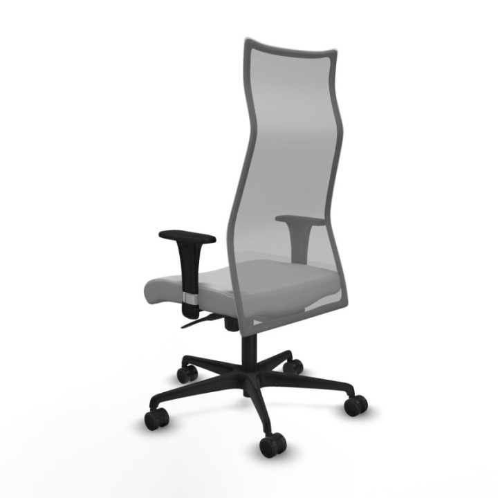 Albacete malla sincro malla gris similpiel gris claro brazos 1D base nailon ruedas 65 mm nailon