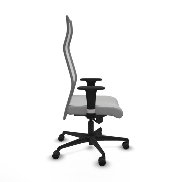 Albacete malla sincro malla gris similpiel gris claro brazos 1D base nailon ruedas 65 mm nailon