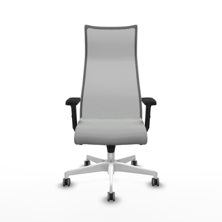 Albacete malla sincro malla gris similpiel gris claro brazos 2D base blanca ruedas 65mm engomadas