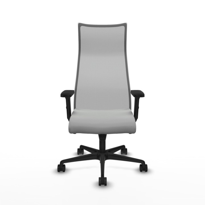 Albacete malla sincro malla gris similpiel gris claro brazos 2D base nailon ruedas 65 mm nailon