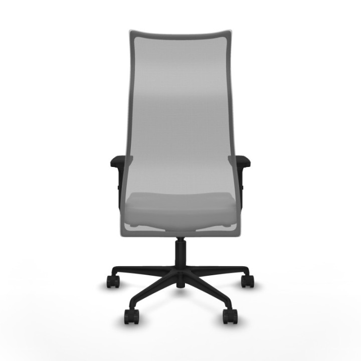 Albacete malla sincro malla gris similpiel gris claro brazos 2D base nailon ruedas 65 mm nailon