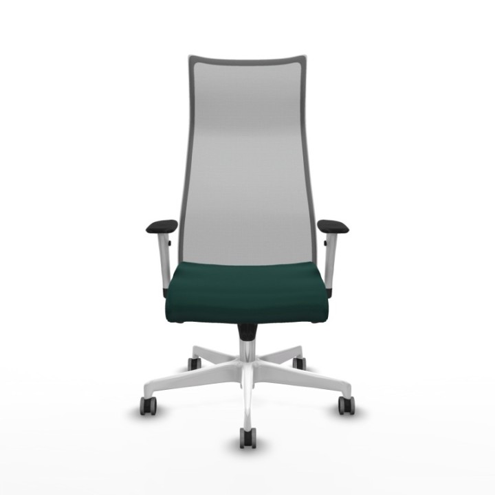 Albacete malla sincro malla gris similpiel verde botella brazos blancos base blanca ruedas 65mm engomadas