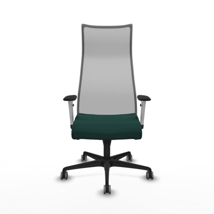 Albacete malla sincro malla gris similpiel verde botella brazos blancos base nailon ruedas 65mm engomadas