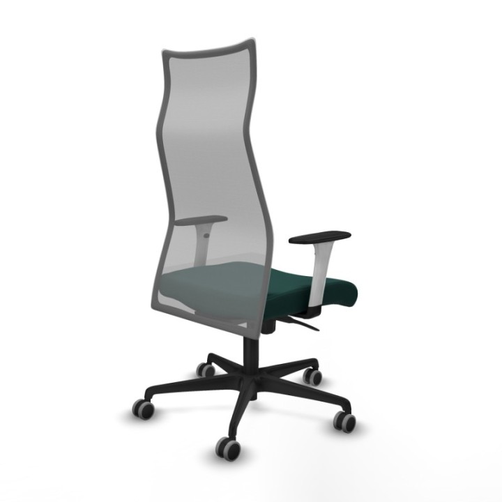 Albacete malla sincro malla gris similpiel verde botella brazos blancos base nailon ruedas 65mm engomadas