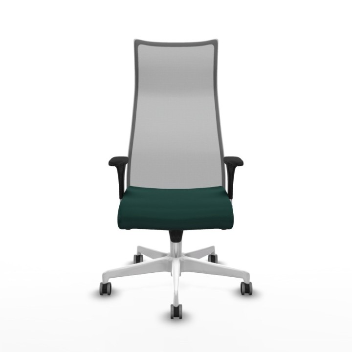 Albacete malla sincro malla gris similpiel verde botella brazos 1D base blanca ruedas 65mm engomadas