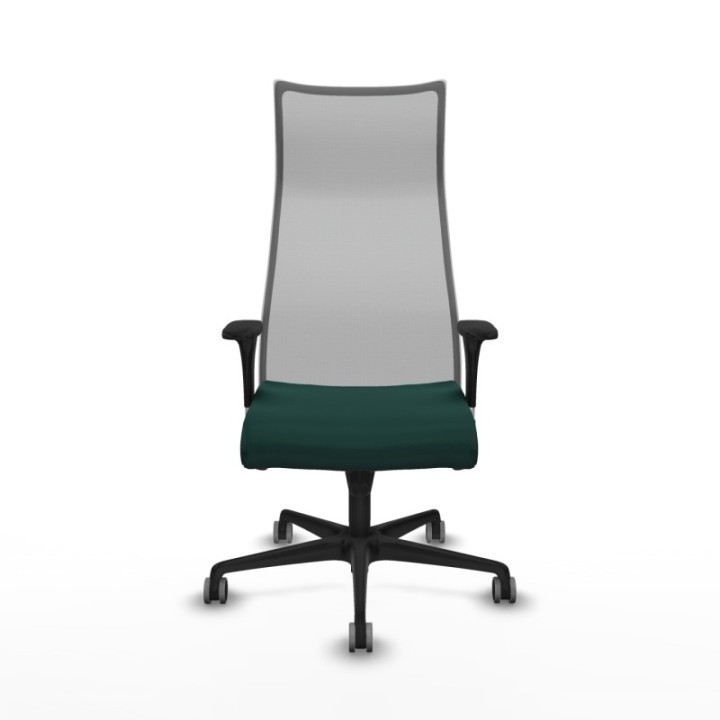 Albacete malla sincro malla gris similpiel verde botella brazos 1D base nailon ruedas 65mm engomadas