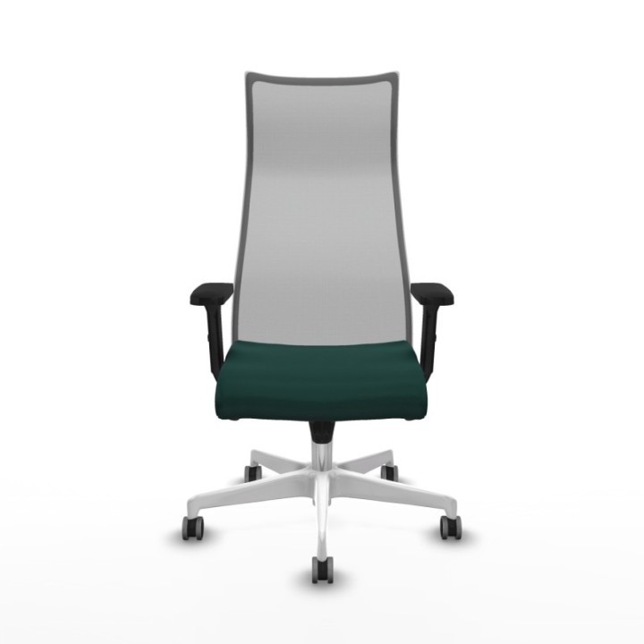 Albacete malla sincro malla gris similpiel verde botella brazos 2D base blanca ruedas 65mm engomadas