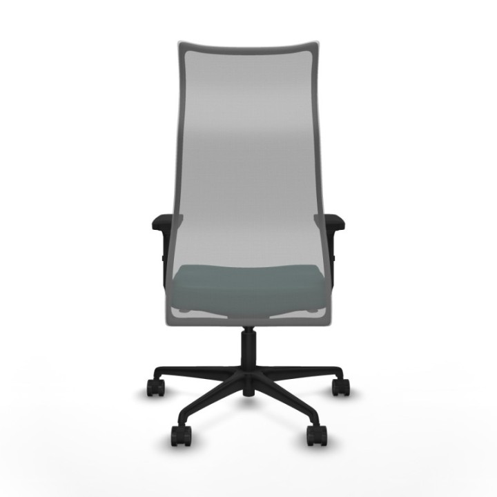 Albacete malla sincro malla gris similpiel verde botella brazos 2D base nailon ruedas 65 mm nailon