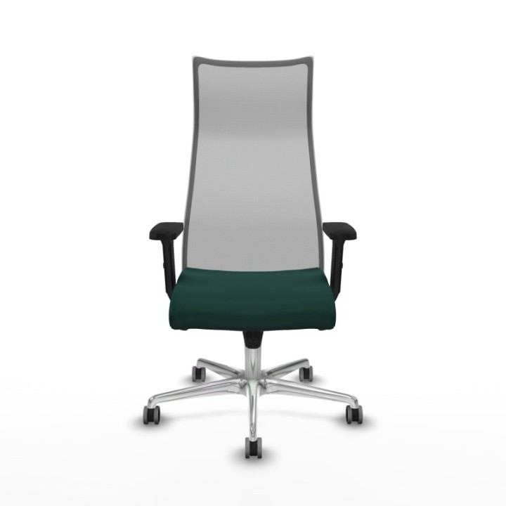 Albacete malla sincro malla gris similpiel verde botella brazos 2D base aluminio ruedas 65mm engomadas