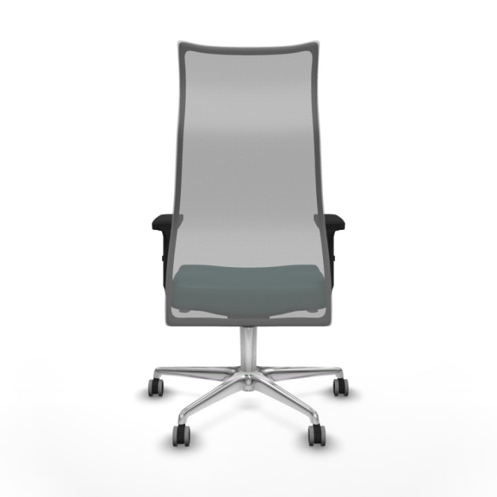 Albacete malla sincro malla gris similpiel verde botella brazos 2D base aluminio ruedas 65mm engomadas