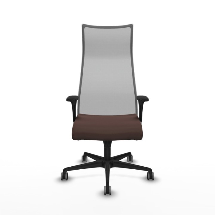 Albacete malla sincro malla gris similpiel marrón oscuro brazos 1D base nailon ruedas 65mm engomadas