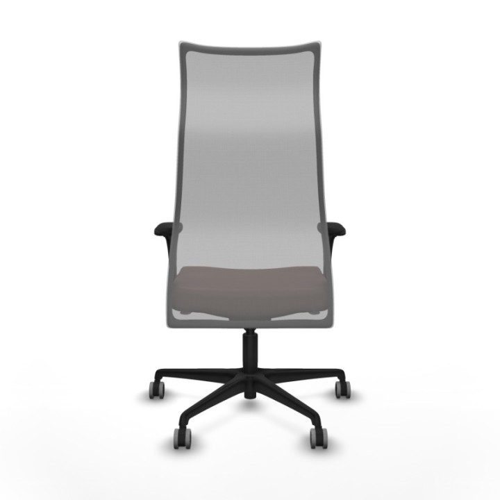 Albacete malla sincro malla gris similpiel marrón oscuro brazos 1D base nailon ruedas 65mm engomadas