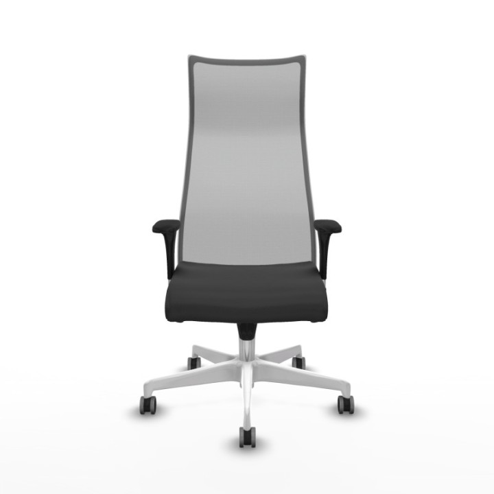 Albacete malla sincro malla gris similpiel gris oscuro brazos 1D base blanca ruedas 65mm engomadas