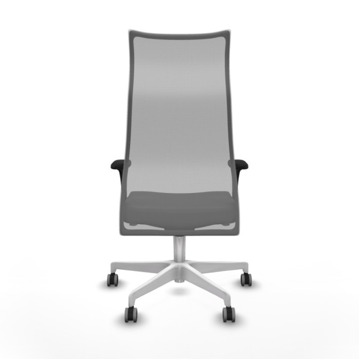 Albacete malla sincro malla gris similpiel gris oscuro brazos 1D base blanca ruedas 65mm engomadas