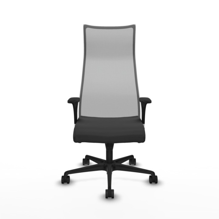 Albacete malla sincro malla gris similpiel gris oscuro brazos 1D base nailon ruedas 65 mm nailon