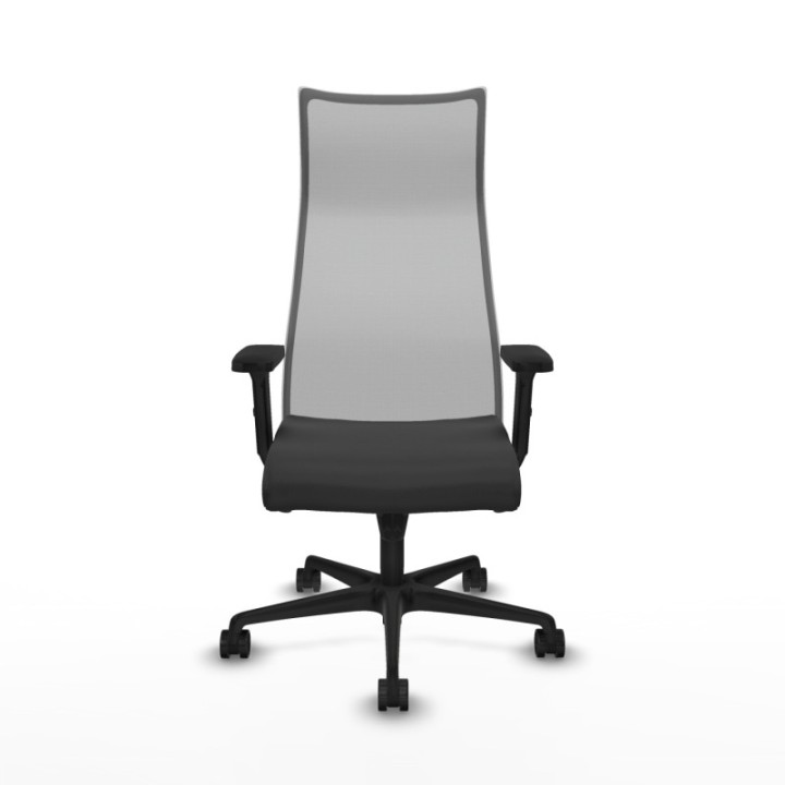 Albacete malla sincro malla gris similpiel gris oscuro brazos 2D base nailon ruedas 65 mm nailon