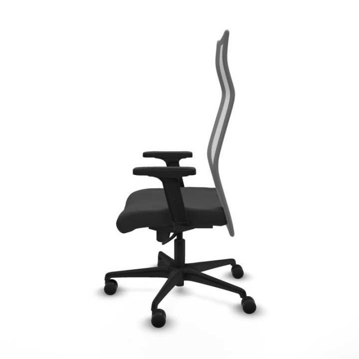 Albacete malla sincro malla gris similpiel gris oscuro brazos 2D base nailon ruedas 65 mm nailon