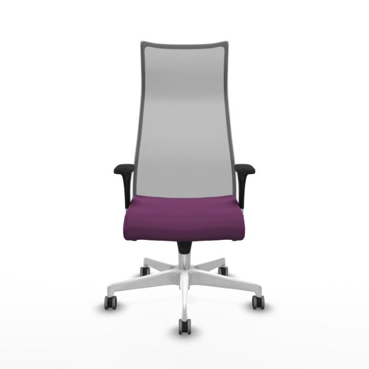 Albacete malla sincro malla gris similpiel morado brazos 1D base blanca ruedas 65mm engomadas