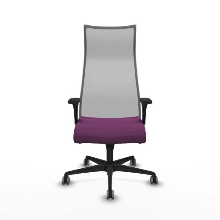 Albacete malla sincro malla gris similpiel morado brazos 1D base nailon ruedas 65mm engomadas