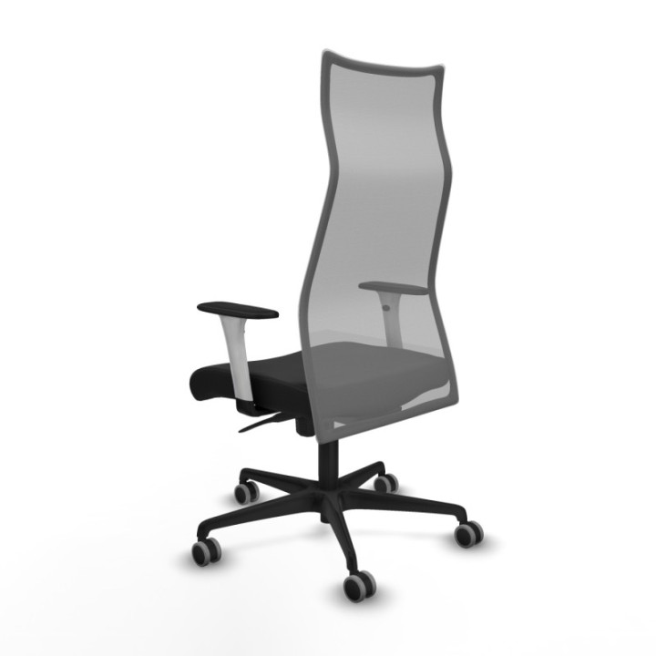 Albacete malla sincro malla gris similpiel negro brazos blancos base nailon ruedas 65mm engomadas