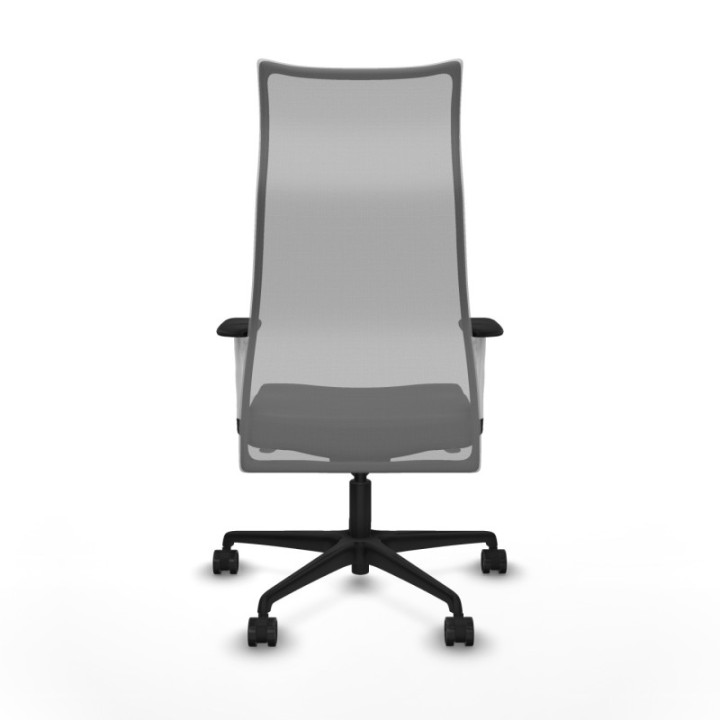 Albacete malla sincro malla gris similpiel negro brazos blancos base nailon ruedas 65 mm nailon