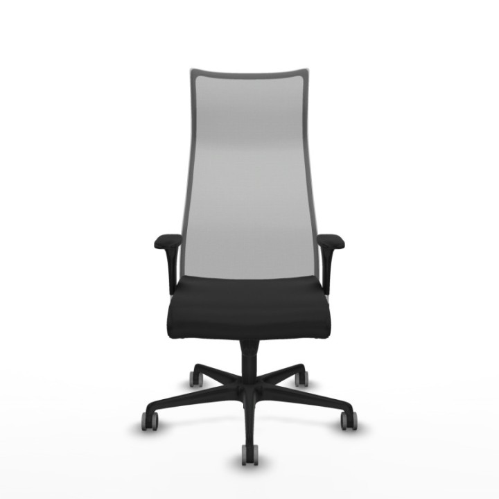 Albacete malla sincro malla gris similpiel negro brazos 1D base nailon ruedas 65mm engomadas