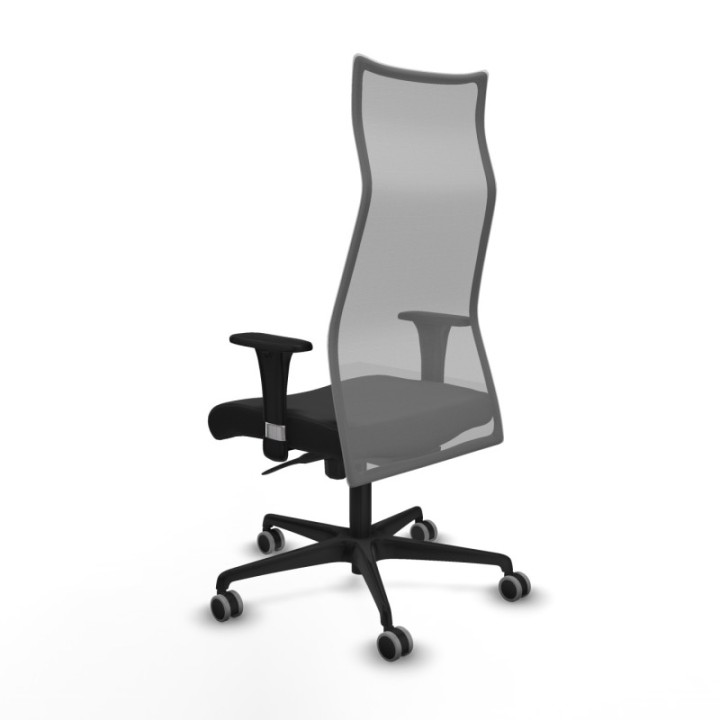 Albacete malla sincro malla gris similpiel negro brazos 1D base nailon ruedas 65mm engomadas