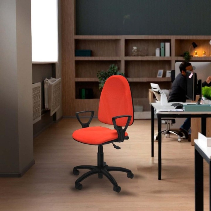 Algarra AS bali naranja oscuro brazos fijos base poliamida ruedas nailon 50mm