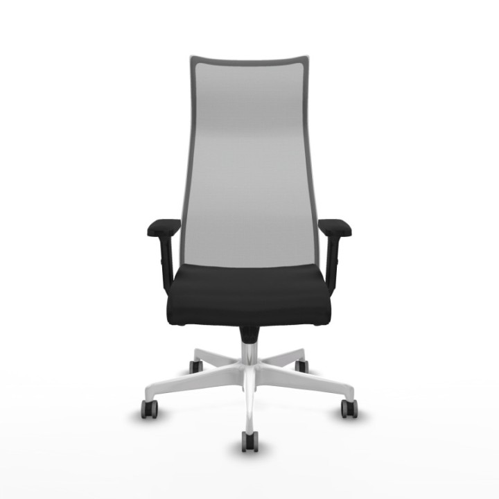 Albacete malla sincro malla gris similpiel negro brazos 2D base blanca ruedas 65mm engomadas