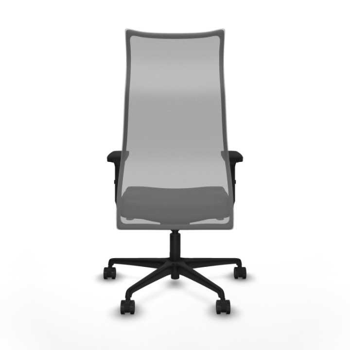 Albacete malla sincro malla gris similpiel negro brazos 2D base nailon ruedas 65 mm nailon