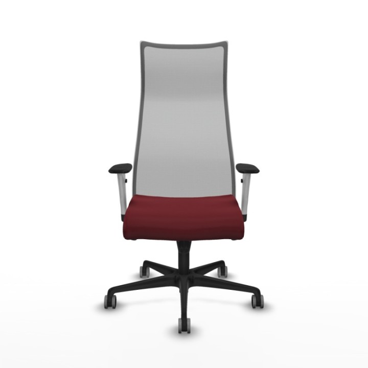 Albacete malla sincro malla gris similpiel granate brazos blancos base nailon ruedas 65mm engomadas