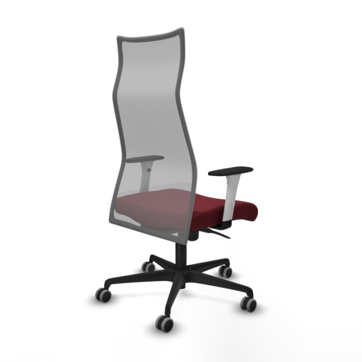 Albacete malla sincro malla gris similpiel granate brazos blancos base nailon ruedas 65mm engomadas