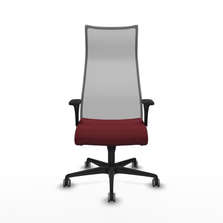 Albacete malla sincro malla gris similpiel granate brazos 1D base nailon ruedas 65mm engomadas