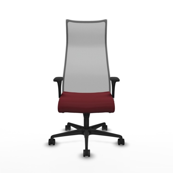 Albacete malla sincro malla gris similpiel granate brazos 1D base nailon ruedas 65 mm nailon