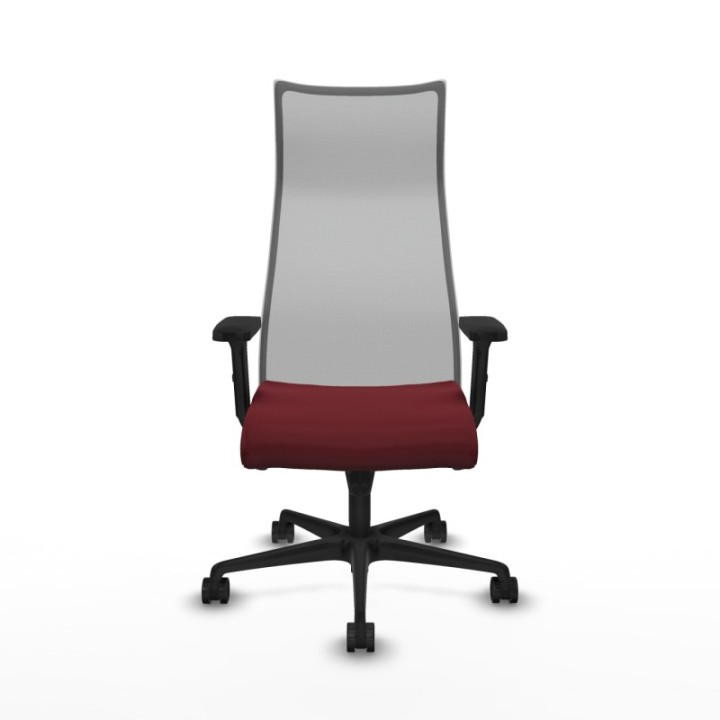 Albacete malla sincro malla gris similpiel granate brazos 2D base nailon ruedas 65 mm nailon