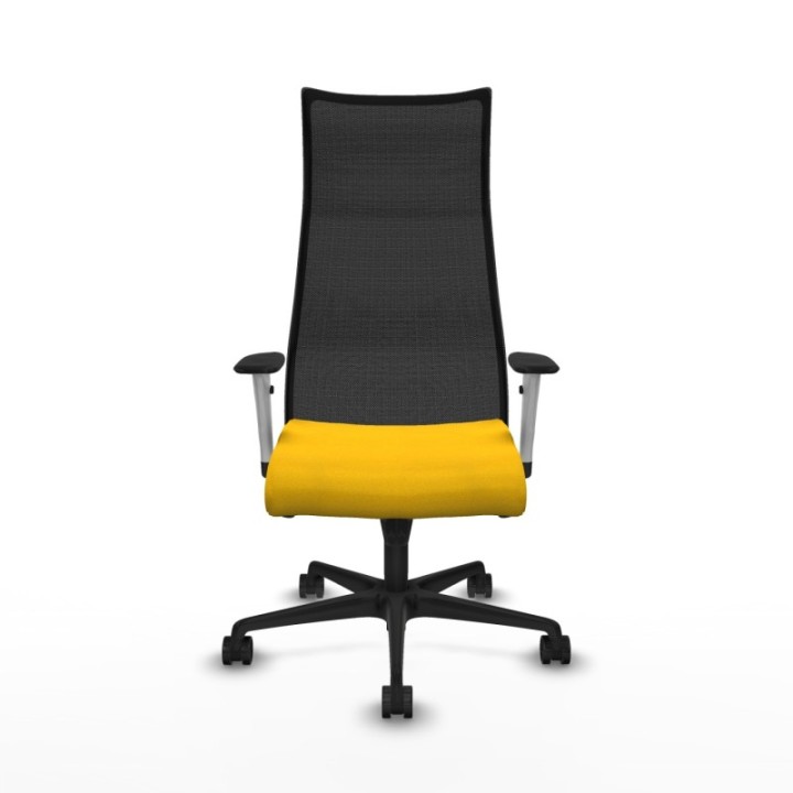 Albacete malla sincro malla negra bali amarillo brazos blancos base nailon ruedas 65 mm nailon